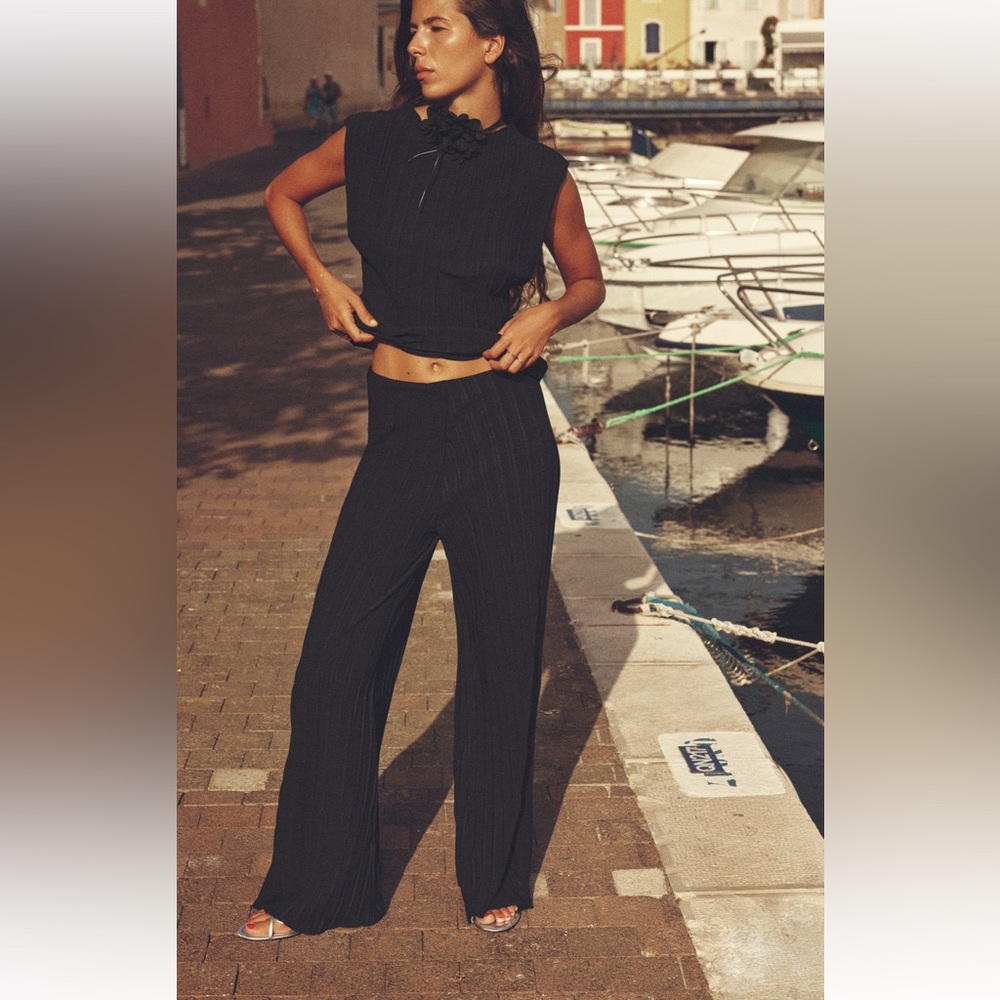 ZARA PLATED PANTS blogger fav